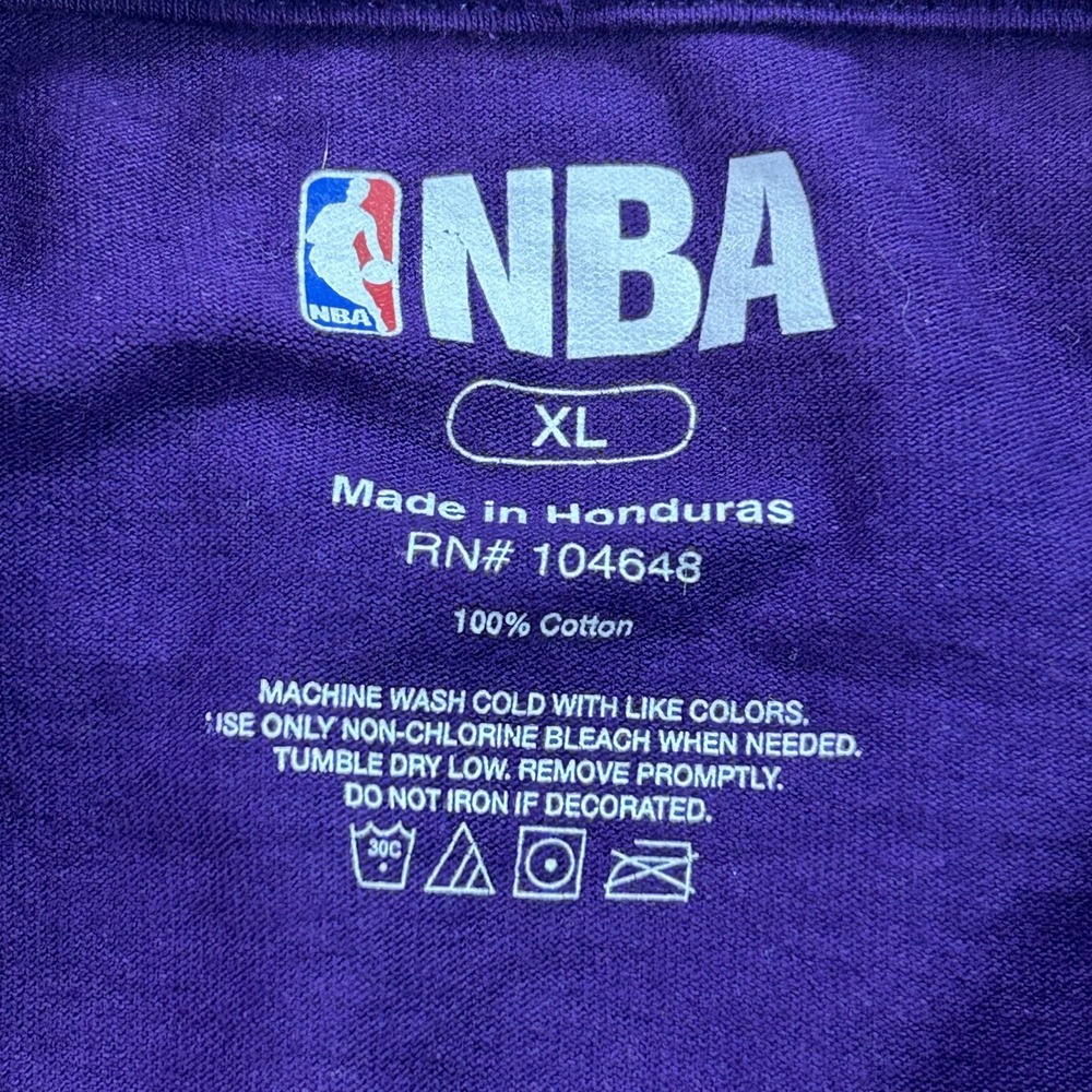 Los Angeles Lakers Shirt Mens XL Purple NBA Basketball Long Sleeve Tee Cotton - Picture 4 of 9
